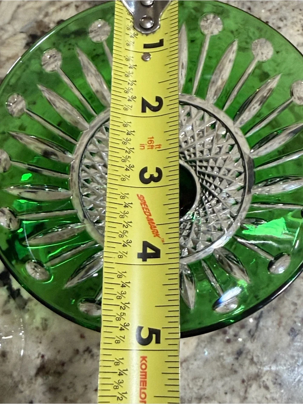 Vtg Handmade Hungarian Martini Glasses Set of 4 Emerald Green & Yellow Crystal